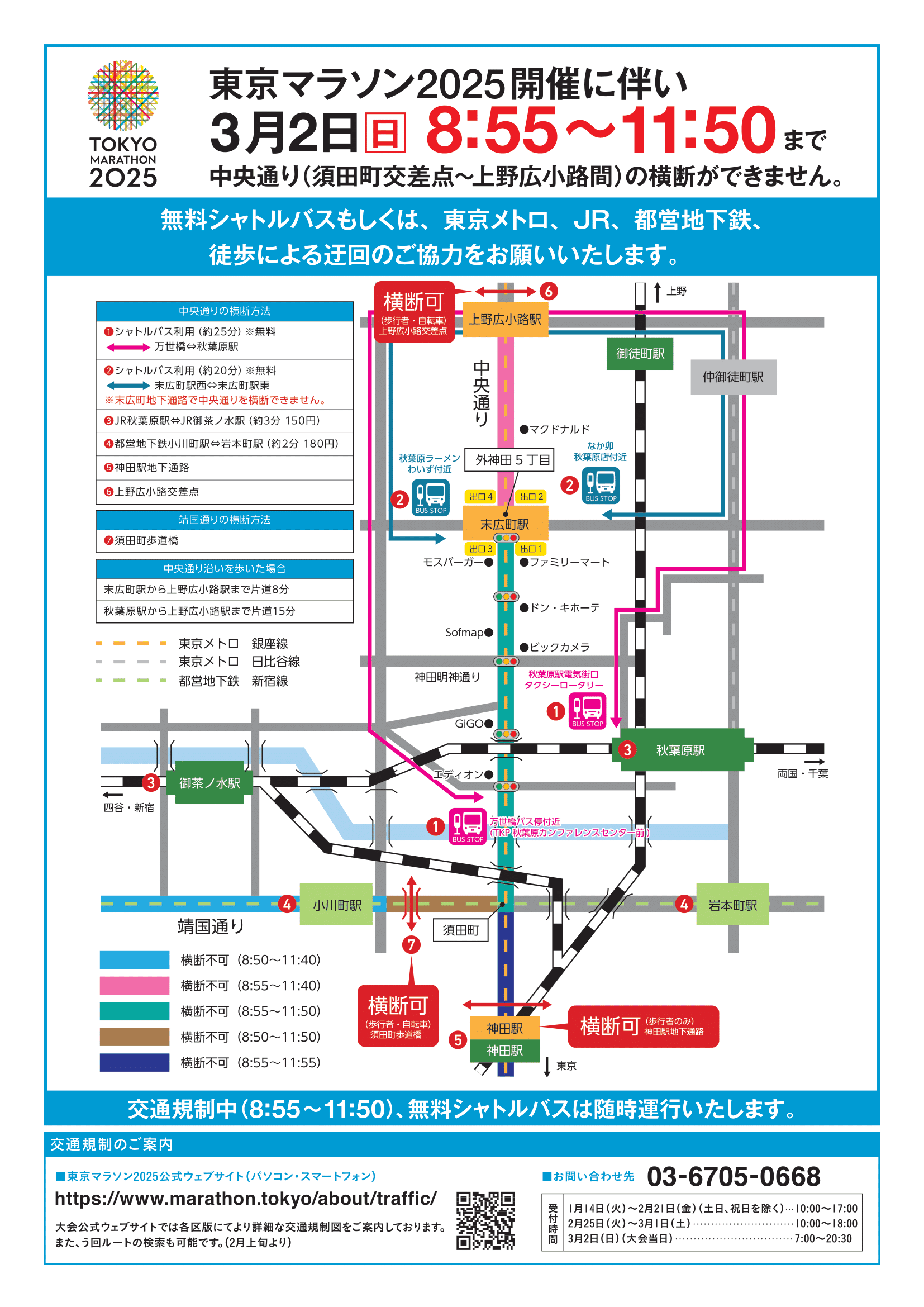 シャトルバスの運行図